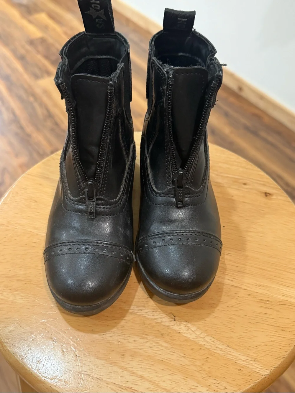 Kids Riding boots Black Front-Zip